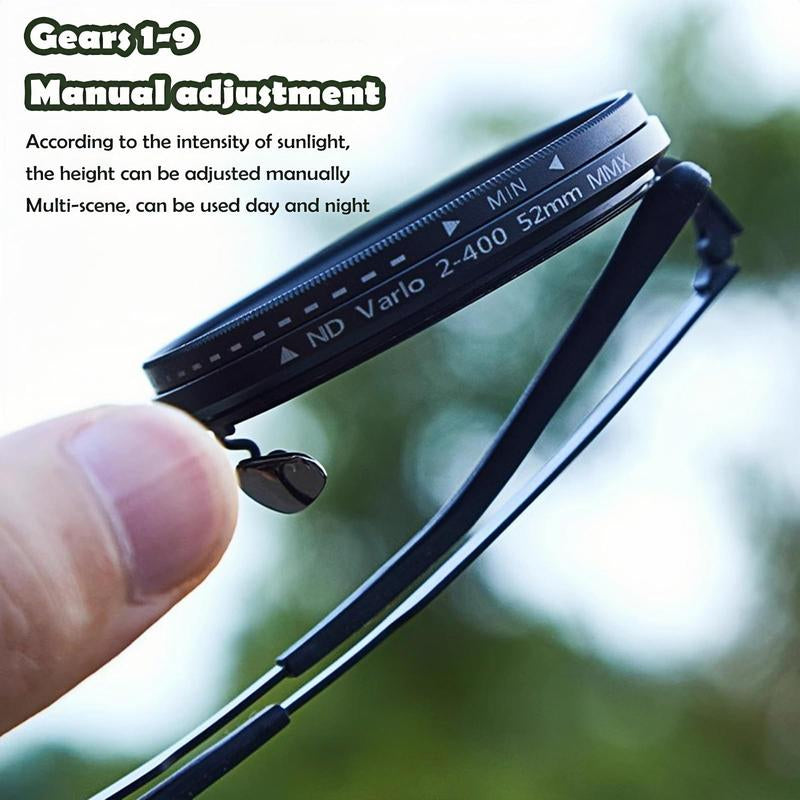 Rounded Polarized Glasses - Adjustable Tint Sunglasses with 1-9 Gears, Beach Sunglasses with ND Filter Lenses, Men'S Classic Retro Glasses