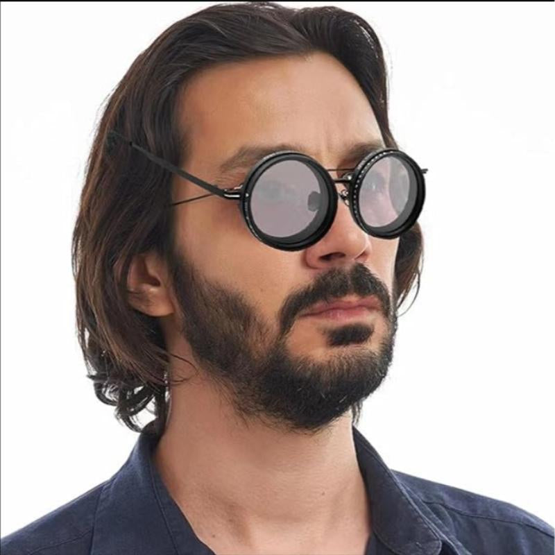 Rounded Polarized Glasses - Adjustable Tint Sunglasses with 1-9 Gears, Beach Sunglasses with ND Filter Lenses, Men'S Classic Retro Glasses