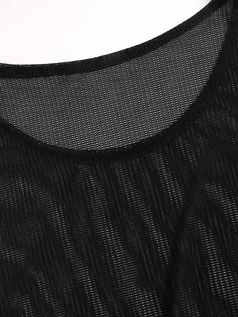 Women'S 1Pc Hollow-Out Breathable Beach Long Cover-Up Bikini Covering Shawl Black Semi-Transparent Swimsuit Cover-Up Cut-Out Beach Skirt Sexy Beachwear Swimwear