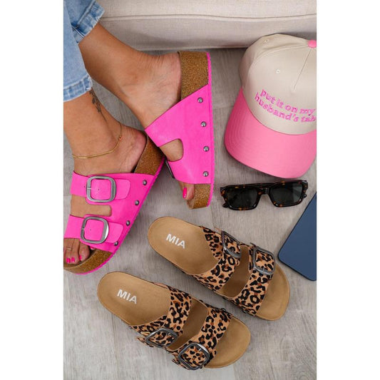 MIA Casual Slip on Sandal with Double Adjustable Buckle Straps